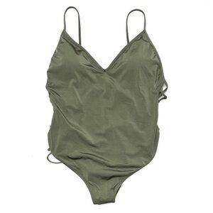 NWT Abercrombie Original Cheeky lace up tie sides one piece swimsuit size XL NEW
